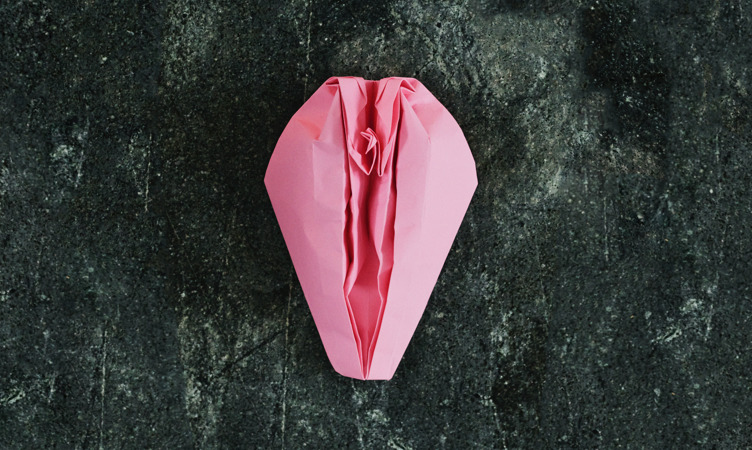 Pink origami vulva